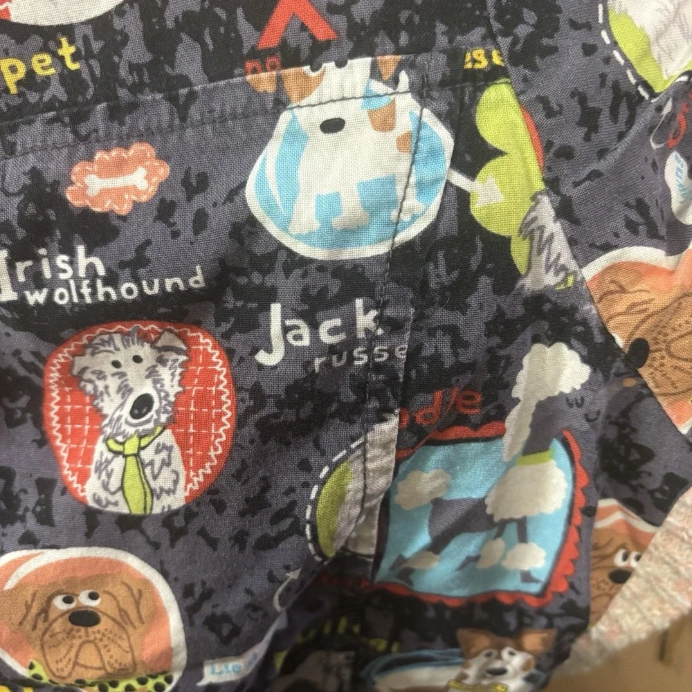 Scrubstar Women's Scrub Top Dog Lover XL Nurse Vet Tech Pockets Work Fun Uniform